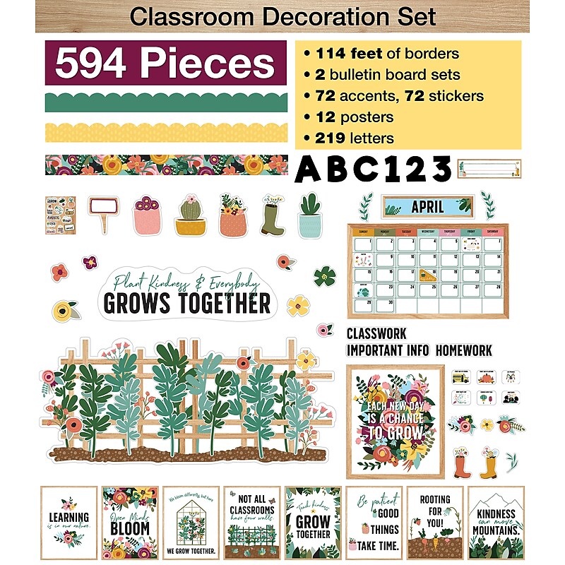 Carson Dellosa Grow Together Classroom Decor Bundle, 594 Pieces/Set (145342) image 1