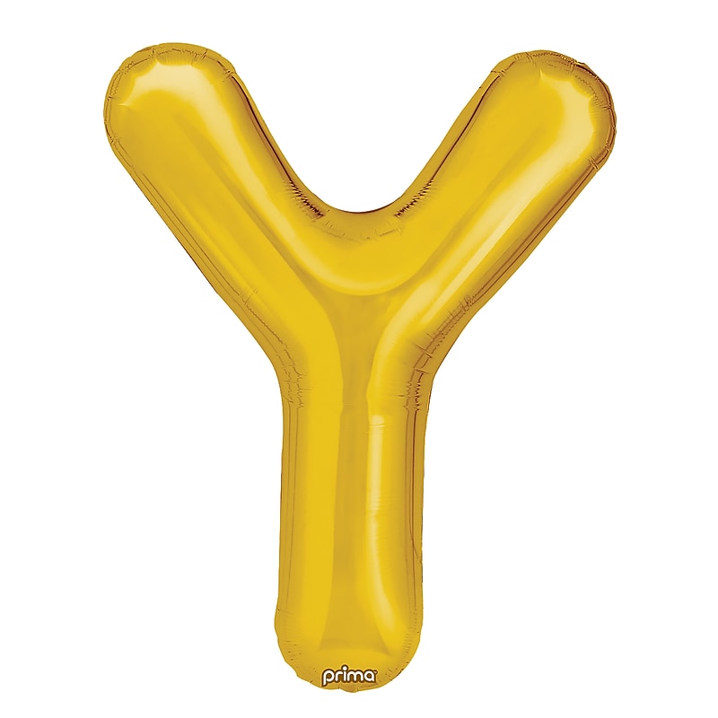 Party City 16" "Y" Foil Balloon, Gold, 2/Pack (AM60050238-19) image 1
