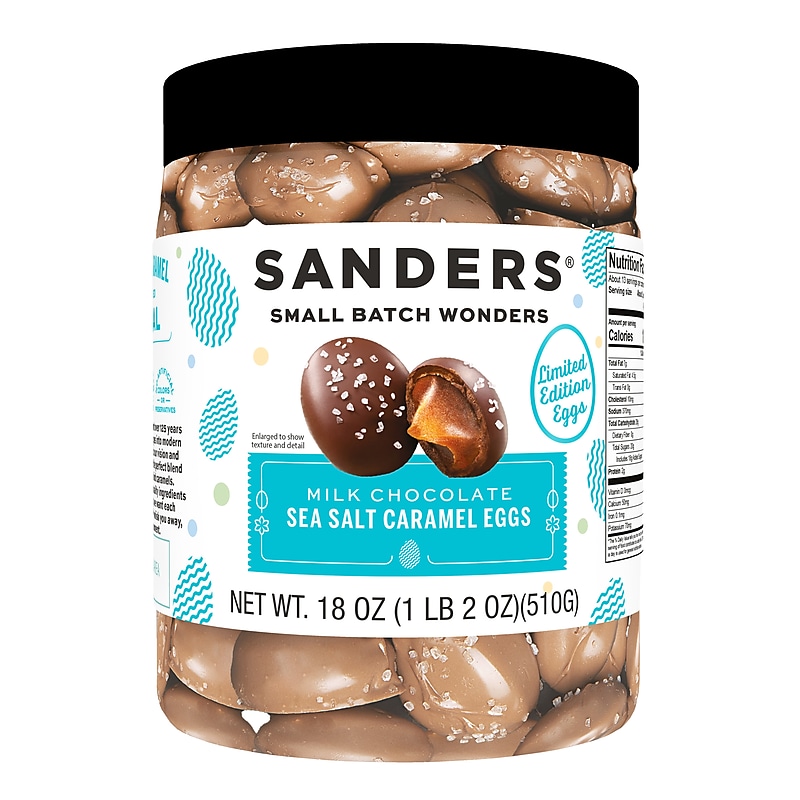 Sanders Small Batch Wonders Miniatures Sea Salt Caramel Milk Chocolate Eggs, 18 oz. (MRY30980 ) image 1