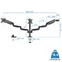Mount-It! Adjustable Triple Monitor Mount with Gas Spring Arms, Up to 27", Black (MI-4753B)~#|#~64E0B957-63F9-47AE-8BA74D4463C98B64_sc7