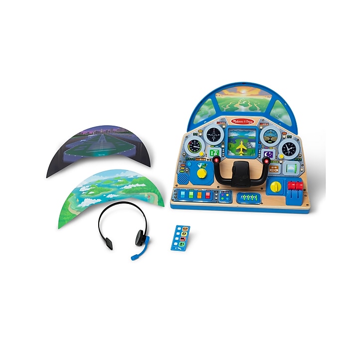 Melissa & Doug Jet Pilot Interactive Dashboard Wooden Toy (32300