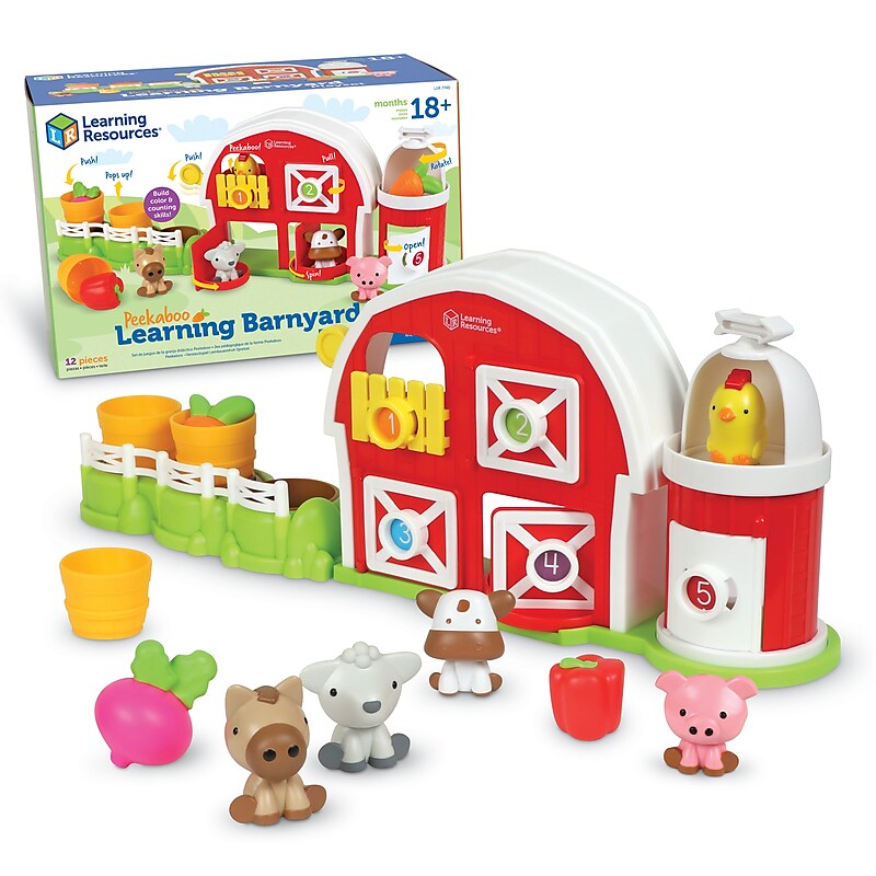 Learning Resources Peekaboo Learning Barnyard Playset, 12/Pack (LER7745) image 1