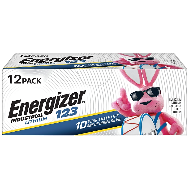 Energizer Industrial 123 Lithium Batteries, 12/Pack (ELN123-12) image 1