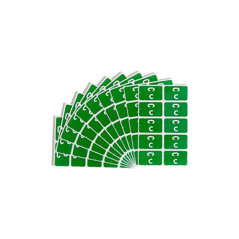 Smead AlphaZ ACCS Color-Coded Alphabetic Labels, C, Dark Green w/White, 100/Pack (67173) image 1