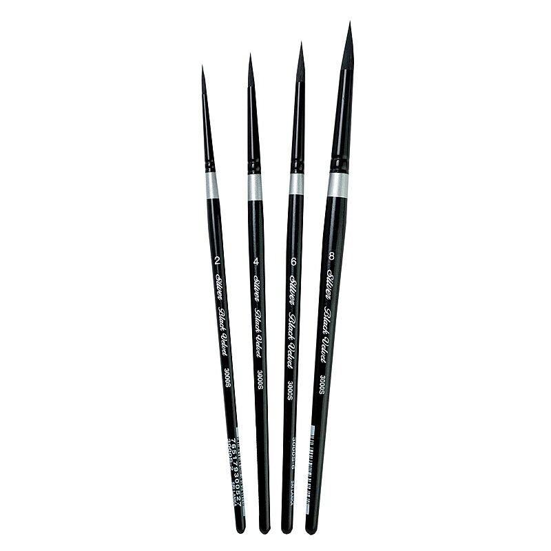 Silver Brush Black Velvet Medium Round Brushes, 4/Pack (SLVBV3055) image 1