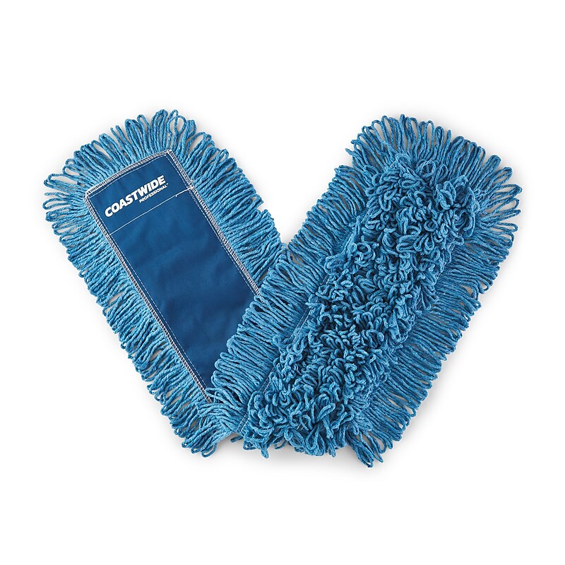 Coastwide Professional™ Looped-End Dust Mop Head, Cotton, 36" x 5", Blue (CW56760) image 1