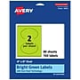 Avery Printable Oval Multipurpose Labels, 4" x 6", Bright Green, 160/Box (94057)~#|#~64FEDADA-B4FF-4294-A7191519DFD1F5DB_sc7