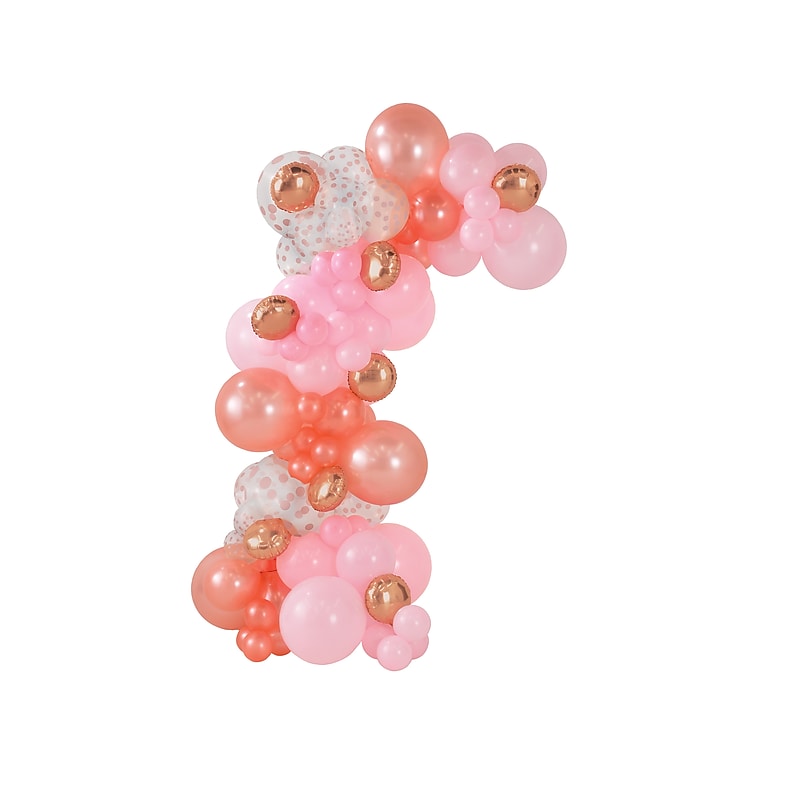Party City (Air-Filled) Latex & Foil Balloon Garland Kit, Rose Gold, 90/Pack (AM111846) image 1