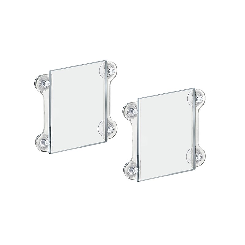 Azar Sign Holder, 5.5" x 8.5", Wall Mounted, Vertical, Clear Acrylic, 2/Pack (106626) image 1