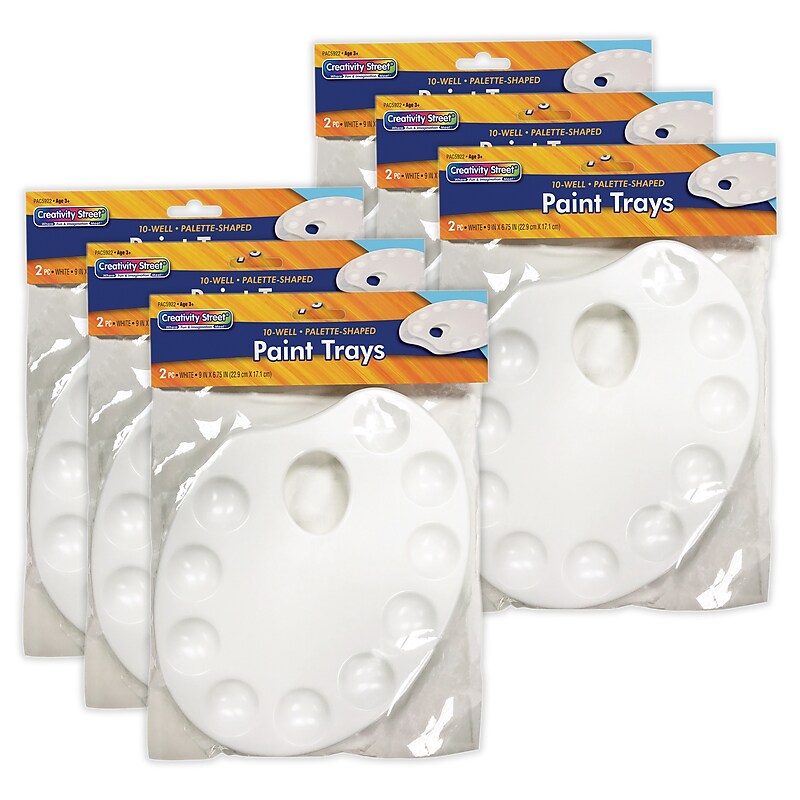 Creativity Street Palettes, 9" x 6.75", White, 2/Pack, 6 Packs/Bundle (PACAC5922R-6) image 1
