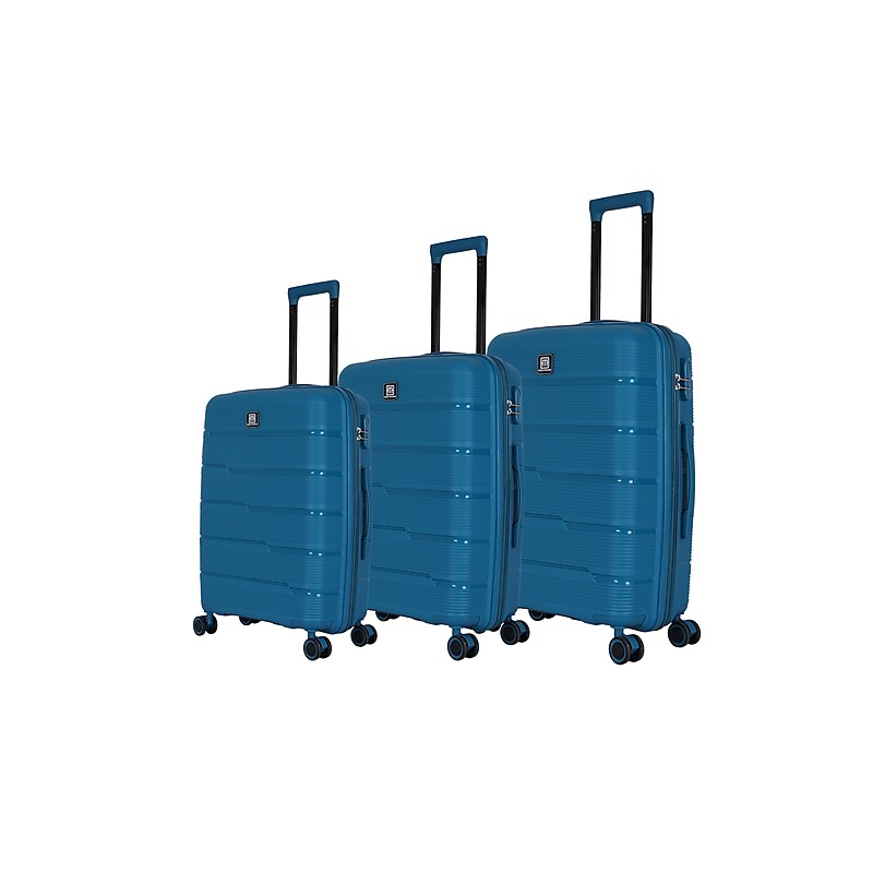TUCCI Beau Monde Infallible Hardside Spinner Carry-On Luggage Set, TSA Checkpoint Friendly, Blue, 3/Set (BM0013-03-NBLU) image 1