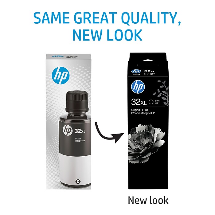 HP 32XL Black High Yield Ink Tank Bottle Refill, Prints Up to