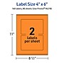 Avery Laser/Inkjet Multipurpose Rectangle Labels, 4" x 6", Bright Orange, 160/Box (94278)~#|#~65325301-9581-4AC3-81F2331AD77ECBD6_sc7