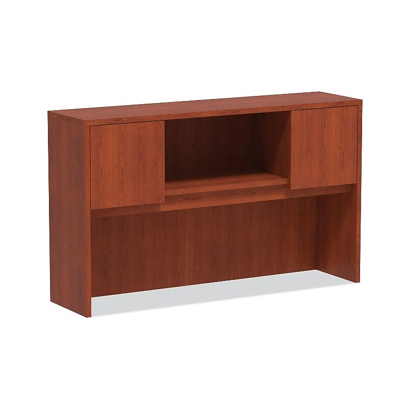 Alera Valencia Series Hutch With Doors, 58 7/8w X 15d X 35 1/2h, Medium Cherry image 1
