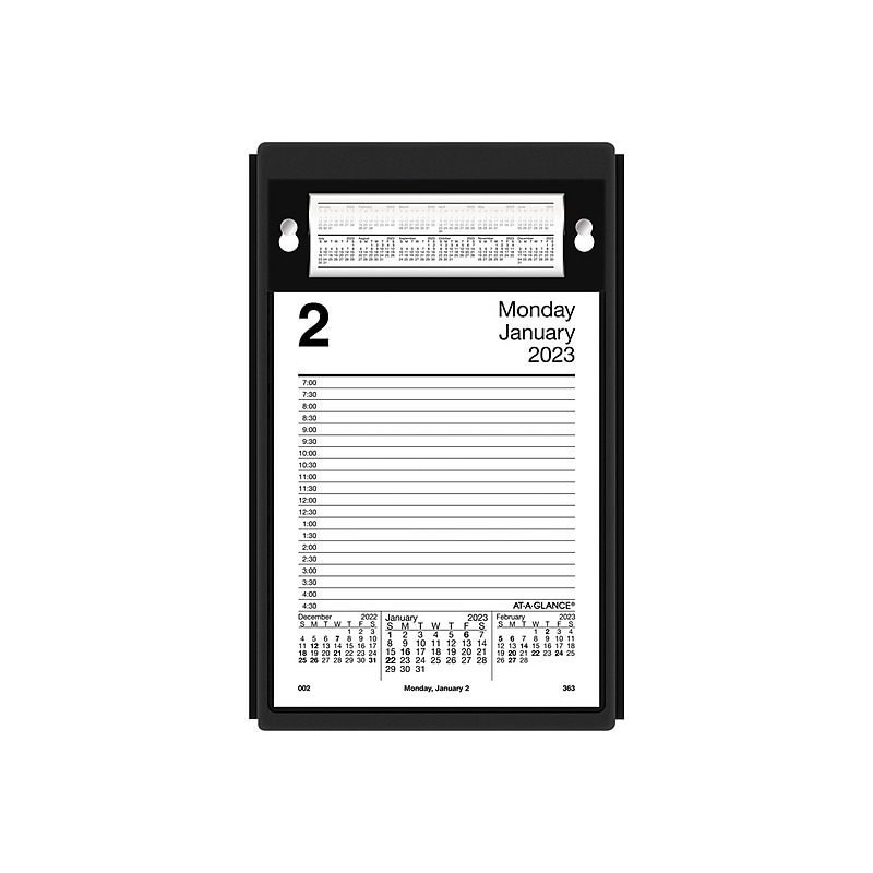 2024 AT-A-GLANCE Style 8" x 5" Daily Desk Pad Calendar Refill, White/Black (E458-50-24) image 1