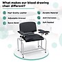 Viva Comfort Extra Wide Adjustable Bariatric Phlebotomy Blood Drawing Chair, 500 lbs. Capacity, Black (ADI997-01-BLK-HD-MK)~#|#~6545B30A-9ECF-462E-8781F8F78B90E203_sc7