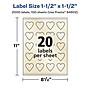 Avery Pearlized Ivory Heart Shaped Multipurpose Labels, 1.5" x 1.5", Ivory, 2000/Box (94602)~#|#~654BFAAC-F665-480C-8C5C6E422135B087_sc7