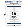 Avery Laser/Inkjet Rectangle Multipurpose Labels, 1" x 2-5/8", White, 160/Pack (S00-F3P)~#|#~654F51A3-9D02-438F-8D858CF234644EA1_sc7