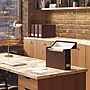 Smead 40% Recycled Vegan Leather File Box Attached Flip Top, 10" x 13", Saddle (70234)~#|#~65528A80-7759-40F8-9AFC3CA3CB91DF7A_sc7
