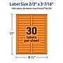 Avery Rectangle Multipurpose Labels, 2/3" x 3-7/16", Bright Orange, 1200/Pack (94210)~#|#~65537612-36AC-403A-AE851774BA905949_sc7