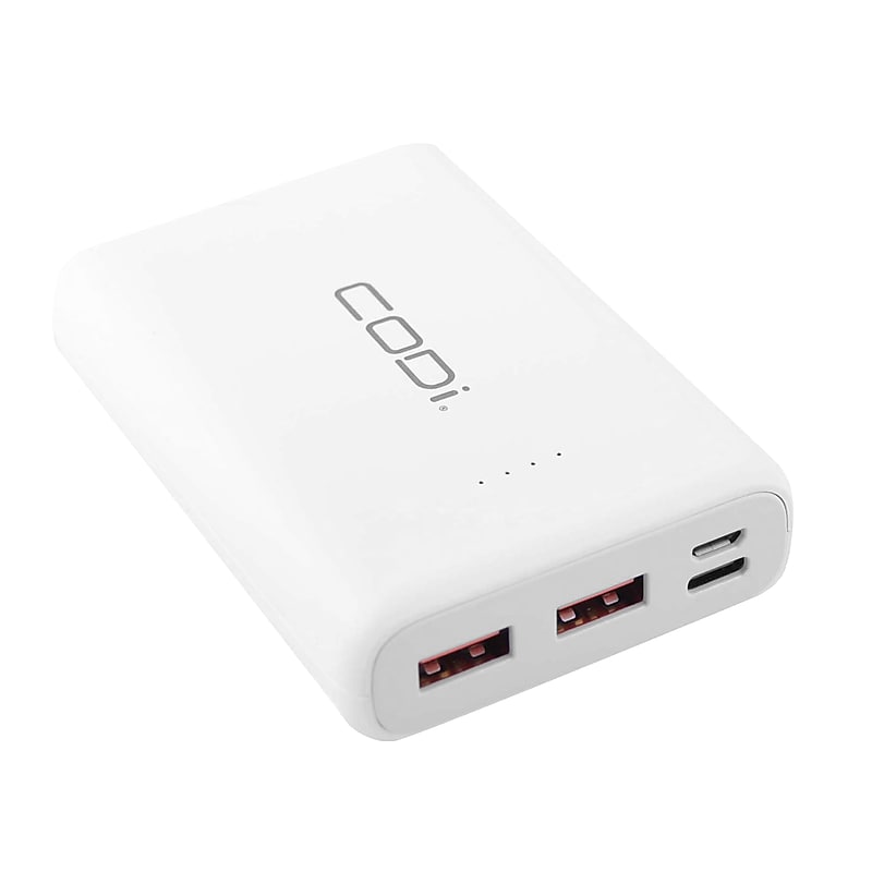 CODi USB-A/USB-C Power Bank, 10000 mAh, White  (A03031) image 1