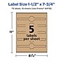 Avery Laser/Inkjet Decorative Edge Multipurpose Labels, 1.5" x 7.75", Kraft Brown, 75 Labels/Pack ( 94118)~#|#~65591FD9-643B-4585-91D795C0FEBF5EC2_sc7