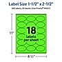 Avery Laser/Inkjet Multipurpose Oval Labels, 1.5" x 2.5", Neon Green, 360/Pack (94051)~#|#~655E8384-E0A7-428D-8D51AC7D308F9D31_sc7