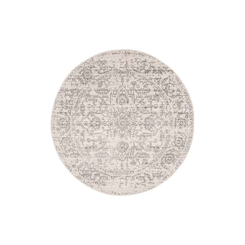 Safavieh Madison Collection 4' Round Indoor Area Rug, Machine Made, Silver/Ivory (MAD603G-4R) image 1