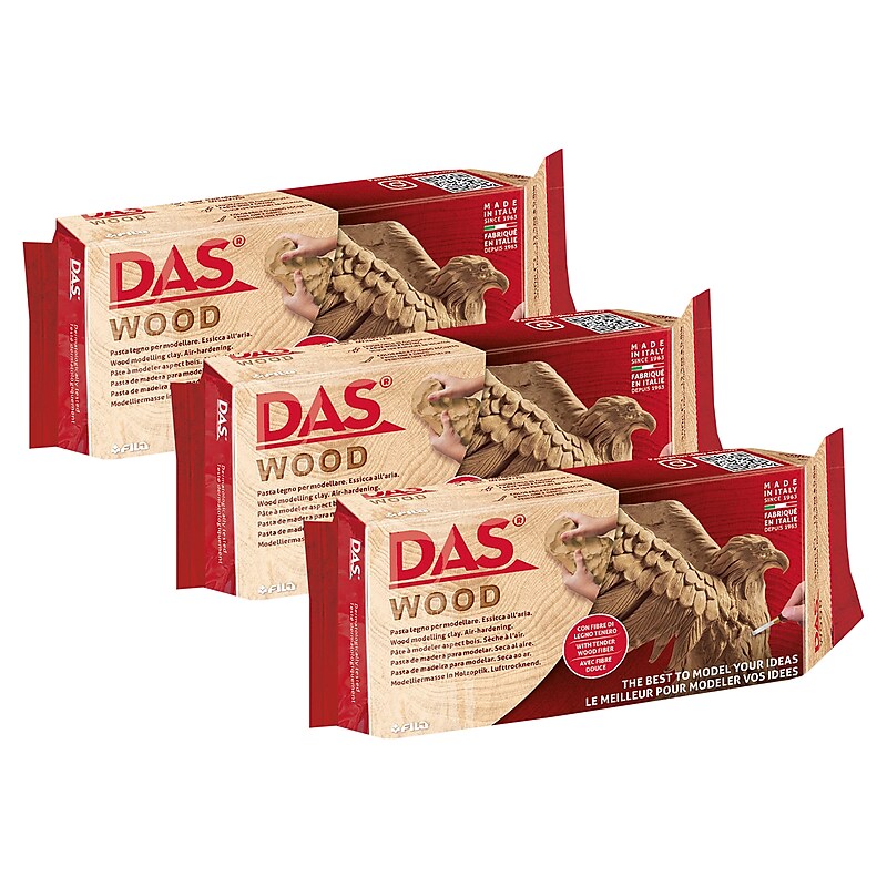 DAS Modeling Clay Air Hardening, Wood, 700g, 3/Bundle (DASF348800-3) image 1