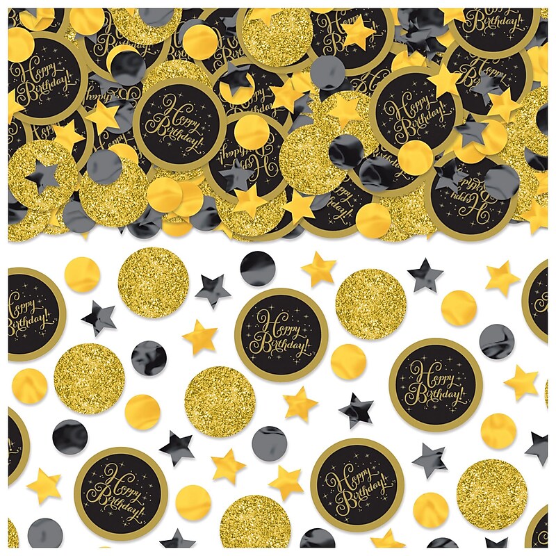 Party City Birthday Confetti, Black/Gold (AM361873-NS) image 1