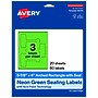 Avery Laser/Inkjet Sealing Labels, 5-7/8" x 4", Neon Green, 60 Labels/Pack (19479370805)~#|#~65719161-443D-46E6-AB477F927A7E2BBE_sc7