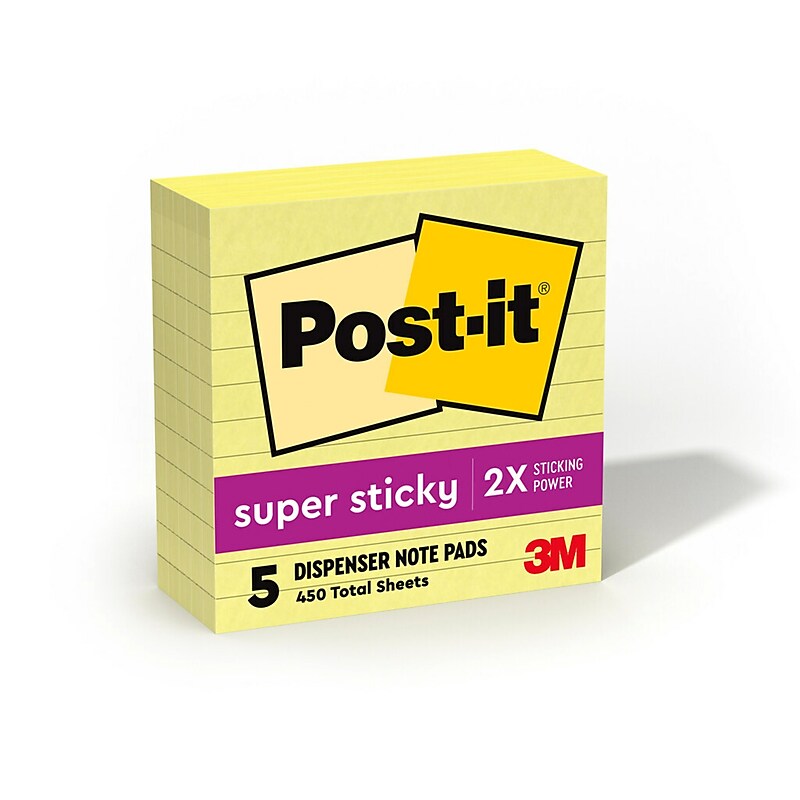 Post-it Super Sticky Pop-up Notes, 4" x 4", Canary Collection, Lined, 90 Sheet/Pad, 6 Pads/Pack (R440YWSS) image 1