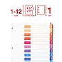 Staples Customizable Table of Contents Numeric Dividers, 12-Tabs, Multicolor (ST62964)~#|#~657423F4-1D39-403C-B2B11FBF86B45023_sc7