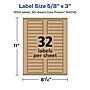 Avery Laser/Inkjet Rectangle Multipurpose Labels, 5/8" x 3", Kraft Brown, 1600 Labels/Box ( 94214)~#|#~657460E2-01C3-43F1-99ADE3405EC1D71F_sc7