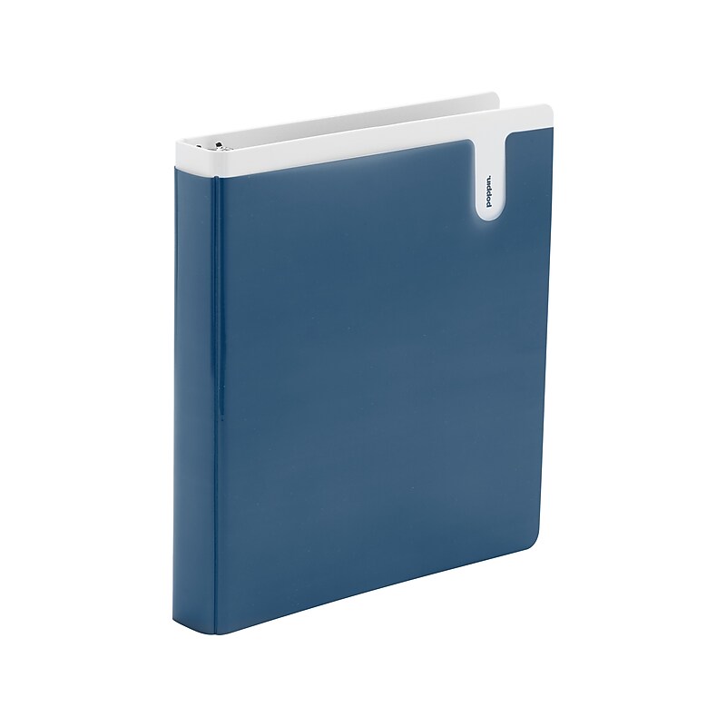Poppin 1" 3-Ring Non-View Binder, D-Ring, Slate Blue (108246) image 1