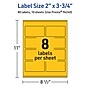 Avery Laser/Inkjet Rectangle Multipurpose Labels, 2" x 3.75", Bright Yellow, 80/Pack (94240)~#|#~6583FF08-4BE7-4B2E-A867F804A3028204_sc7
