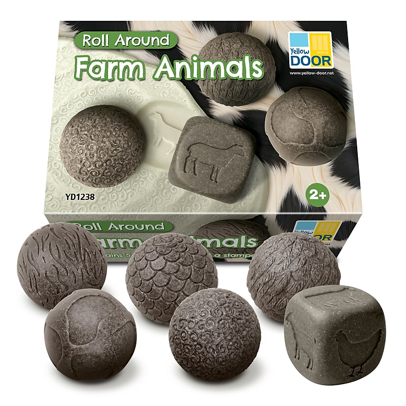 Yellow Door Roll Around Farm Animals, Assorted Colors, 6/Set (YUS1238) image 1