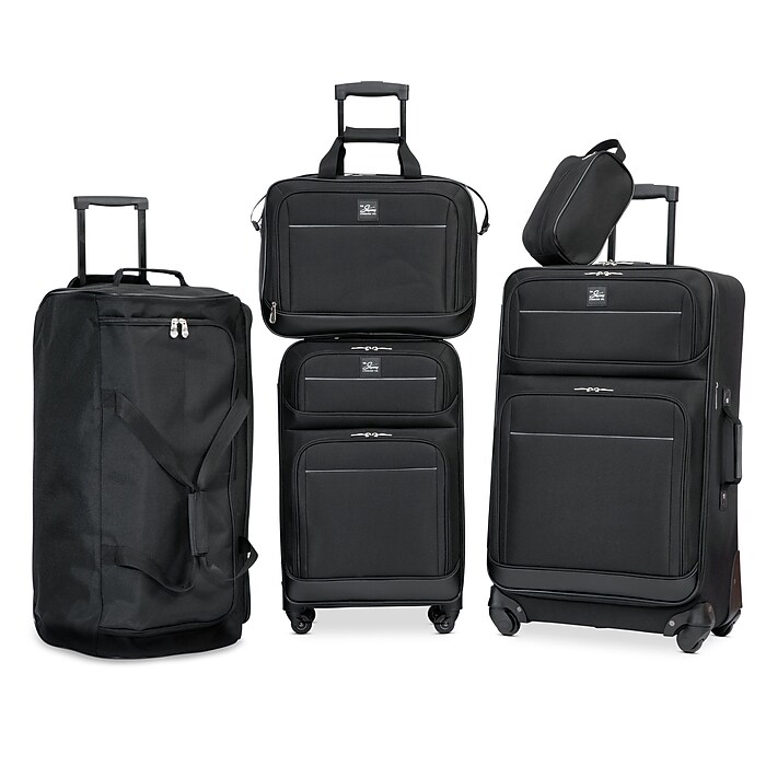 ★新品未使用品★PANPURI Voyageセット Skyway Luggage Seville 2.0 5-Piece Spinner Luggage Set, Black (43S