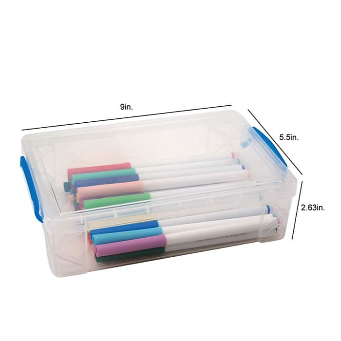 Advantus Super Stacker Plastic Snap Pencil Box, Clear (AVT37539
