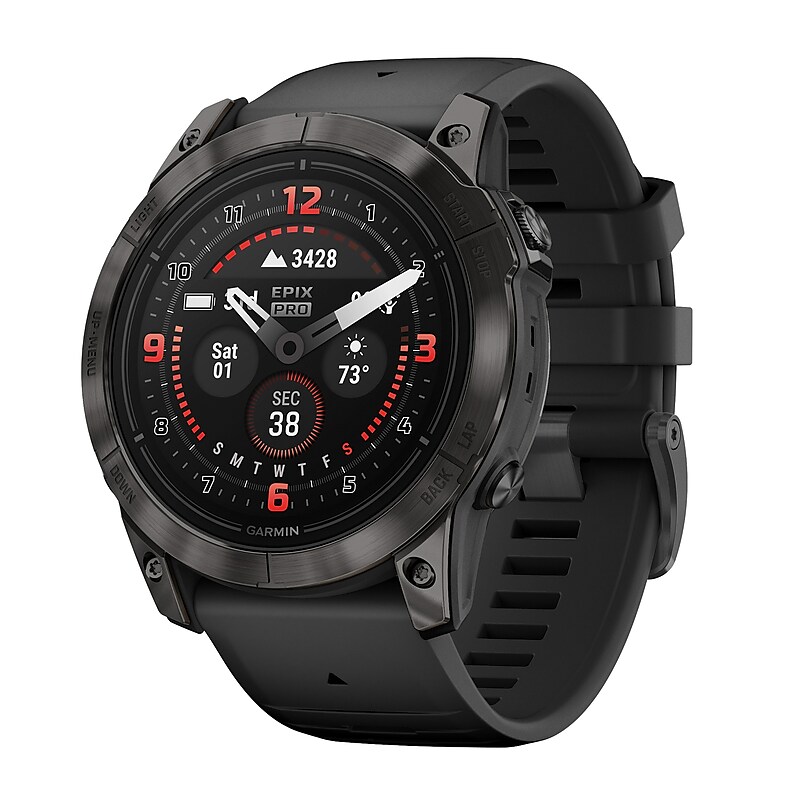 Garmin epix Pro (Gen 2) Sapphire Edition Smartwatch, 51-mm, Carbon Gray DLC Titanium Bezel with Black Band (010-02804-00) image 1