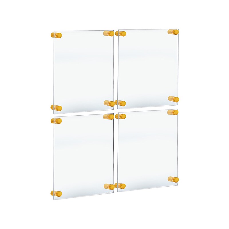 Azar Sign Holder, 11" x 17", Wall Mounted, Gold Acrylic, 4/Pack (105508-GLD-4PK) image 1