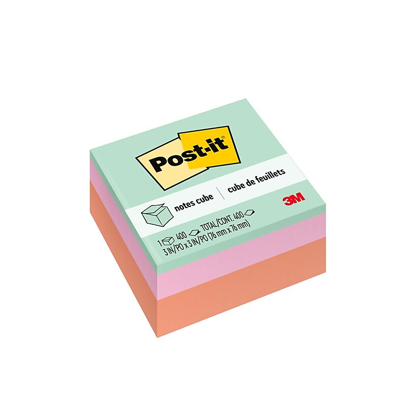 Post-it Notes, 3" x 3", Assorted Collection, 400 Sheet/Pad (2027) image 1