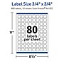 Avery TrueBlock Laser/Inkjet Square Multipurpose Labels, 0.75" x 0.75", White, 800 Labels/Pack (94102)~#|#~65A1617B-8294-4C43-A3A56C14DDF8B479_sc7