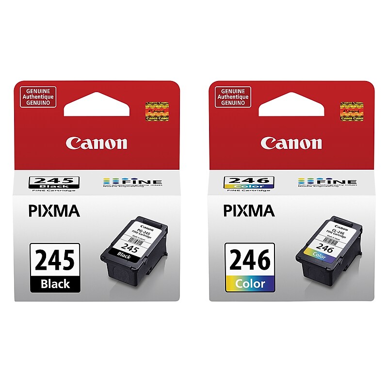 Canon PG-245/CL-246 Black/Tri-Color Standard Yield Ink Cartridge, 2/Pack (CAN245462PK-VB) image 1