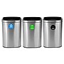 Alpine Industries Commercial Indoor Three-Stream Recycling Station, 10.5 Gallon, Stainless Steel (ALP470-40L-R-T-CO)~#|#~65B0061E-56A5-4CC0-9AE6D0BF4EA1371B_sc7