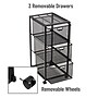 Mind Reader 3-Drawer Multipurpose Cart with Wheels, Metal, Black (3TWHEEL-BLK)~#|#~65B1390C-C103-4FFE-94688D7932A8F8F2_sc7