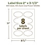 Avery EcoFriendly Laser/Inkjet Oval Multipurpose Labels, 2" x 3-1/3", White, 800/Box (94056)~#|#~65B14BCC-C603-47C2-8314029D2FF4C139_sc7