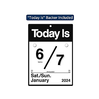 2024 AT-A-GLANCE Today Is 6.5" x 9" Daily Wall Calendar, White/Black (K1-00-24)