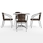 Flash Furniture Lila Indoor-Outdoor 31.5'' Square Table Set with 4 Rattan Chairs, Dark Brown (TLH32SQ020CHR4)~#|#~65B6BC15-3D43-453E-8F02EC00369E8869_sc7