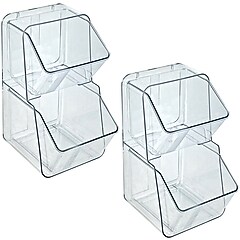clear　2個セット Azar Clear Organizer Two-Tier Extra Small Plastic Storage Bin